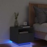 Table de chevet avec lumières LED noir 40x39x37 cm 581200581200