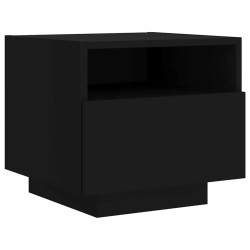 Table de chevet avec lumières LED noir 40x39x37 cm 581200581200
