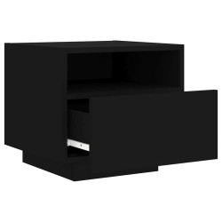 Table de chevet avec lumières LED noir 40x39x37 cm 581200581200