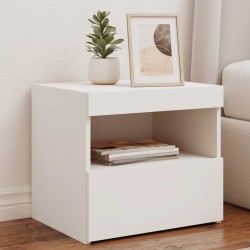Table de chevet avec lumières LED blanc 50x40x45 cm 581201581201