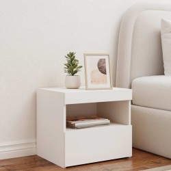 Table de chevet avec lumières LED blanc 50x40x45 cm 581201581201
