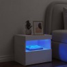 Table de chevet avec lumières LED blanc 50x40x45 cm 581201581201