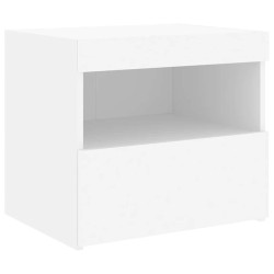 Table de chevet avec lumières LED blanc 50x40x45 cm 581201581201