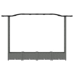 Lit Élevé avec Treillis et Toit Gris clair 207 x 40 x 123 cm PP 581202581202