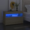 Table de chevet avec lumières LED chêne sonoma 60x35x40 cm 581205581205