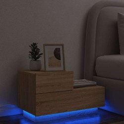 Table de chevet avec lumières LED chêne sonoma 70x36x40,5 cm 581213581213