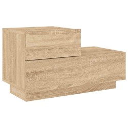 Table de chevet avec lumières LED chêne sonoma 70x36x40,5 cm 581213581213