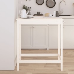 Table de bar blanc 100x50x110 cm bois massif de pin 581214581214