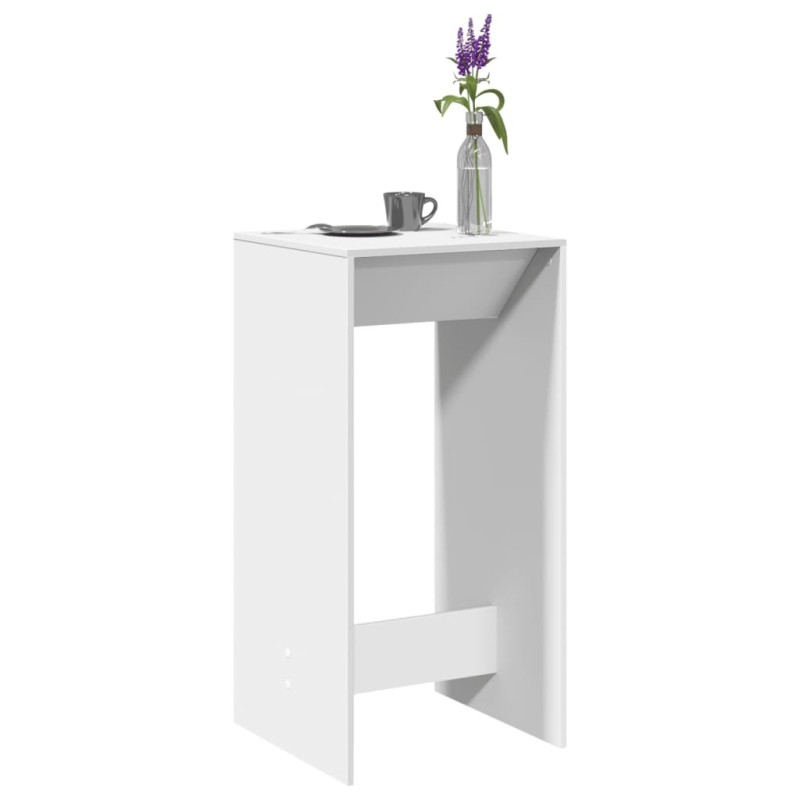 Table de bar blanc 51x50x103,5 cm bois d'ingénierie 581215581215