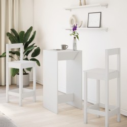 Table de bar blanc 51x50x103,5 cm bois d'ingénierie 581215581215