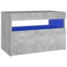 Table de chevet avec lumières LED gris béton 60x35x40 cm 581217581217