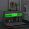 Table de chevet avec lumières LED gris béton 60x35x40 cm 581217581217