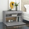 Table de chevet avec lumières LED gris béton 60x35x40 cm 581217581217