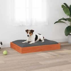 Lit pour Chien Cire marron 72 x 54 x 9 cm Bois de Pin Massif 581218581218
