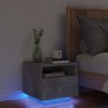 Table de chevet avec lumières LED gris béton 40x39x37 cm 581219581219