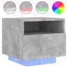 Table de chevet avec lumières LED gris béton 40x39x37 cm 581219581219
