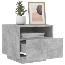Table de chevet avec lumières LED gris béton 40x39x37 cm 581219581219