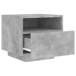 Table de chevet avec lumières LED gris béton 40x39x37 cm 581219581219