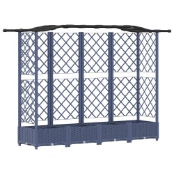 Lit Élevé avec Treillis et Toit Gris 203,5 x 40 x 123 cm PP 581221581221