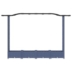 Lit Élevé avec Treillis et Toit Gris 207 x 40 x 123 cm PP 581237581237