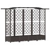 Lit Élevé avec Treillis et Toit Marron 203,5 x 40 x 123 cm PP 581238581238