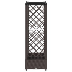 Lit Élevé avec Treillis et Toit Marron 203,5 x 40 x 123 cm PP 581238581238