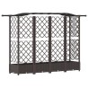 Lit Élevé avec Treillis et Toit Marron 203,5 x 40 x 123 cm PP 581238581238