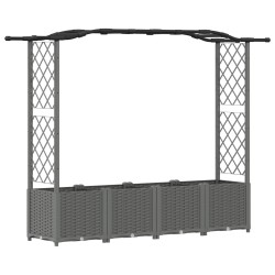 Lit Élevé avec Treillis et Toit Gris clair 204 x 40 x 138 cm PP 581239581239