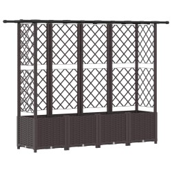 Lit Élevé avec Treillis et Toit Marron 202 x 40 x 136 cm PP 581240581240