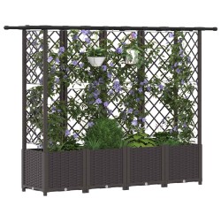 Lit Élevé avec Treillis et Toit Marron 202 x 40 x 136 cm PP 581240581240