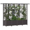 Lit Élevé avec Treillis et Toit Marron 202 x 40 x 136 cm PP 581240581240