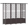 Lit Élevé avec Treillis et Toit Marron 202 x 40 x 136 cm PP 581240581240