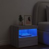 Table de chevet avec lumières LED sonoma gris 50x40x45 cm 581241581241