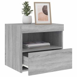 Table de chevet avec lumières LED sonoma gris 50x40x45 cm 581241581241