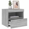 Table de chevet avec lumières LED sonoma gris 50x40x45 cm 581241581241