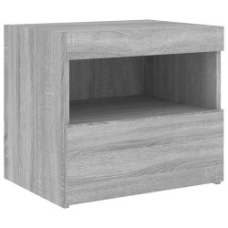 Table de chevet avec lumières LED sonoma gris 50x40x45 cm 581241581241