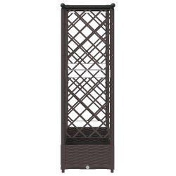 Lit Élevé avec Treillis et Toit Marron 202,5 x 40 x 121 cm PP 581242581242
