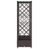 Lit Élevé avec Treillis et Toit Marron 202,5 x 40 x 121 cm PP 581242581242