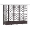 Lit Élevé avec Treillis et Toit Marron 202,5 x 40 x 121 cm PP 581242581242