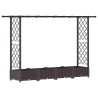 Lit Élevé avec Treillis et Toit Marron 203 x 40 x 121 cm PP 581243581243