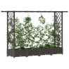 Lit Élevé avec Treillis et Toit Marron 203 x 40 x 121 cm PP 581243581243