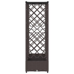 Lit Élevé avec Treillis et Toit Marron 203 x 40 x 121 cm PP 581243581243