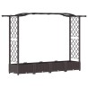 Lit Élevé avec Treillis et Toit Marron 207 x 40 x 123 cm PP 581244581244