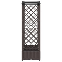 Lit Élevé avec Treillis et Toit Marron 207 x 40 x 123 cm PP 581244581244