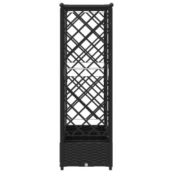 Lit Élevé avec Treillis et Toit Noir 202,5 x 40 x 121 cm PP 581246581246