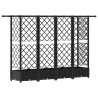 Lit Élevé avec Treillis et Toit Noir 202,5 x 40 x 121 cm PP 581246581246