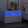 Table de chevet avec lumières LED Blanc 60x35x40 cm 581248581248