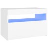 Table de chevet avec lumières LED Blanc 60x35x40 cm 581248581248