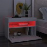 Table de chevet avec lumières LED Blanc 60x35x40 cm 581248581248