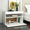 Table de chevet avec lumières LED Blanc 60x35x40 cm 581248581248